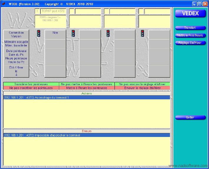 W300 cran de rcupration des pointages