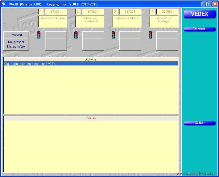 W630 cran de rcupration des pointages