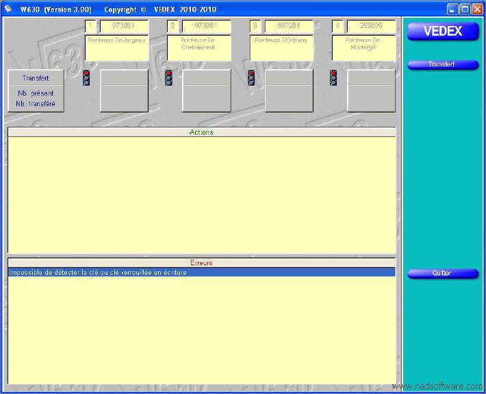 W630 cran de rcupration des pointages