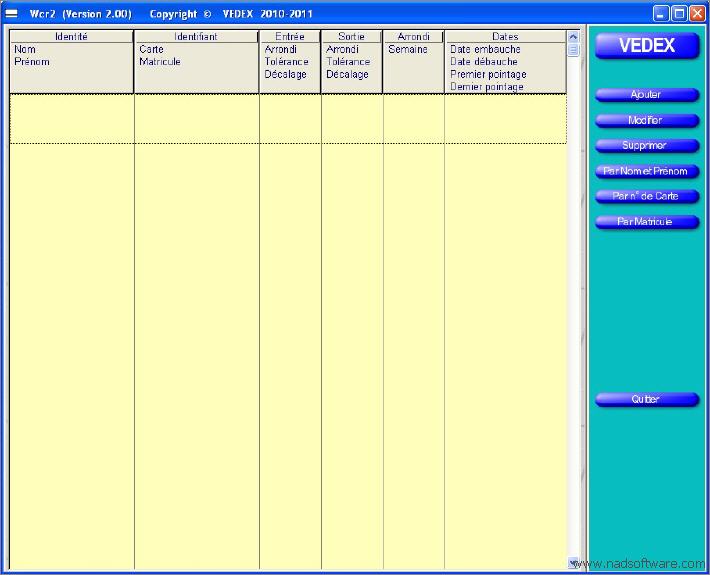 Wcr2 cran liste du personnel vide